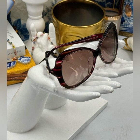 🆕VIVIENNE WESTWOOD🧿NWOT VW827 Striped Purple Acetate Butterfly Shaped Sunglass - Picture 16 of 16